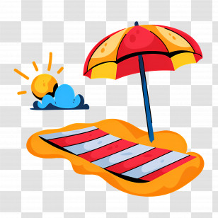 Beach Umbrella - Summer Beach Umbrella Transparent PNG