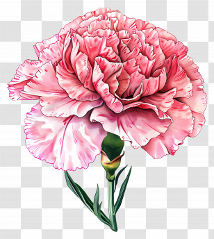 Carnation Pink - Pink Carnation Flower Illustration Transparent PNG