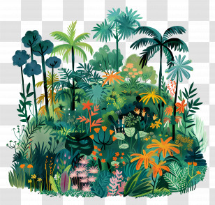 Jungle Landscape - Tropical Jungle Illustration Transparent PNG