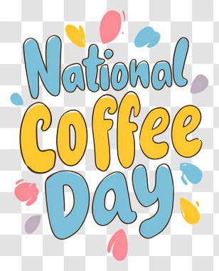 National Coffee Day - National Coffee Day Colorful Text Transparent PNG
