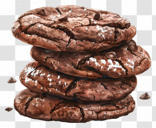 Chocolate Chip Cookies - Stack Of Chocolate Chip Cookies Transparent PNG