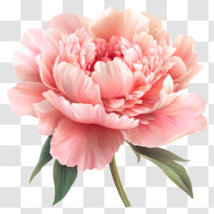 Peony Closeup - Elegant Pink Flower Transparent PNG