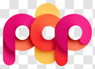 Modern Abstract Logo - Pop Colorful Typography Logo Transparent PNG