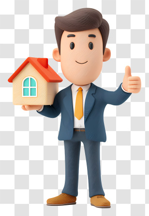 Real Estate Agent Holding House - Real Estate Agent With Thumbs Up Transparent PNG