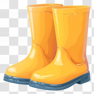 Rain Boots - Yellow Rubber Boots For Rainy Days Transparent PNG