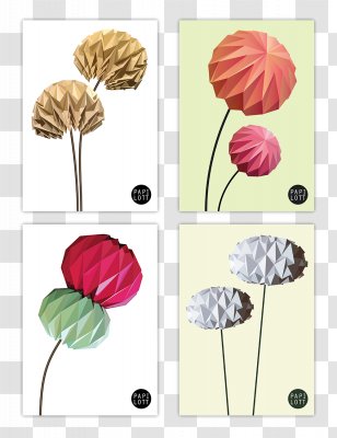 Origami Paper Flower Off-White Pattern - Floral Design - Flora Transparent PNG