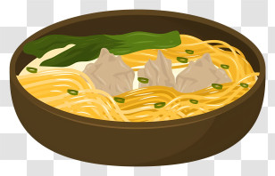 Thai Food - Delicious Bowl Of Noodles With Dumplings Transparent PNG