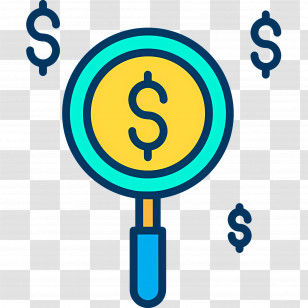 Magnifier Money - Magnifying Glass With Dollar Signs Icon Transparent PNG
