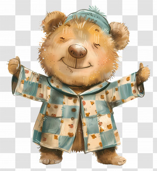 Cute Bear - Cute Bear In Pajamas Transparent PNG
