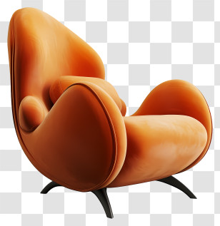 Modern Chair - Modern Orange Armchair With Unique Design Transparent PNG