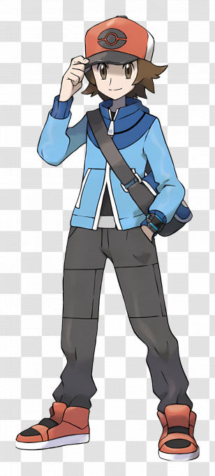 Hilbert - Anime Character With Blue Jacket And Red Hat Transparent PNG