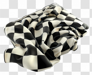 Checkered Blanket - Black And White Checkered Fabric Design Transparent PNG