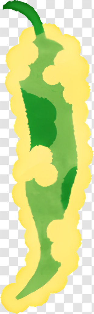 Cartoon - Green Chili With Yellow Batter Transparent PNG
