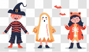Halloween Kids - Children In Cute Halloween Costumes Transparent PNG