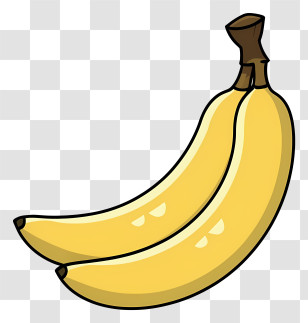 Ripe Banana - Cartoon Style Illustration Of Yellow Bananas Transparent PNG