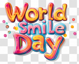 World Smile Day - World Smile Day Colorful Text Design Transparent PNG