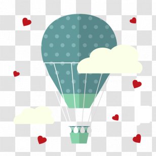 Hot Air Balloon Flight - Vector Romantic Transparent PNG