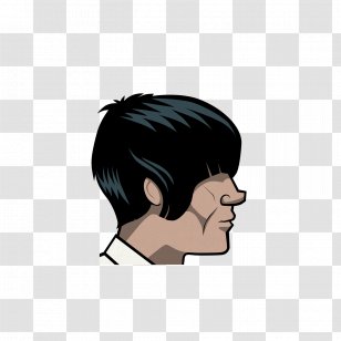 Hair Cartoon - Black - Neck Jaw Transparent PNG