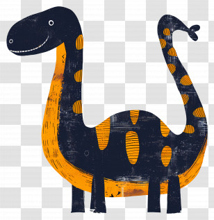 Dinosaur - Cute Cartoon Dinosaur Illustration In Blue And Orange Transparent PNG