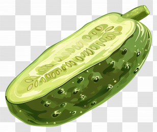 Cucumber - Illustration Of A Fresh Pickle Transparent PNG