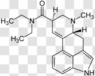 Lysergic Acid Diethylamide Lysergamides Psychedelic Drug ALD-52 - Black And White - Formula Transparent PNG