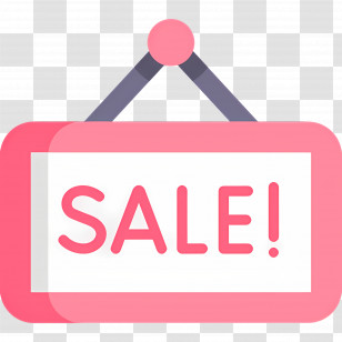 Sale Sign - Pink Sale Sign For Promotions Transparent PNG