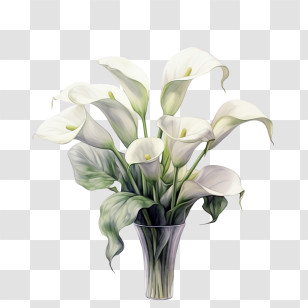 Calla Lily - Calla Lilies In A Vase Transparent PNG
