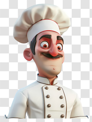Cartoon Chef - Cartoon Chef Wearing Kitchen Uniform Transparent PNG