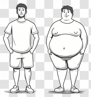 Male Weight Loss - Body Transformation Illustration Transparent PNG