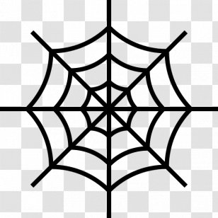 Spider Web Clip Art - Black And White Transparent PNG