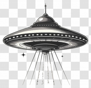 Ufo - Vintage UFO Illustration Transparent PNG