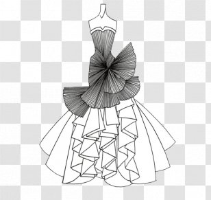 Drawing Line Art Fashion Dress Sketch - Wedding Transparent PNG