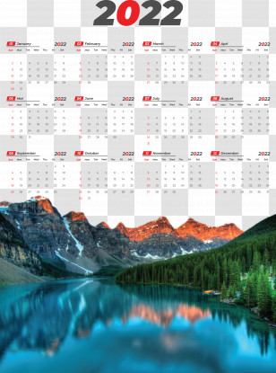Printable Yearly Calendar 2022 2022 Calendar Template Transparent PNG