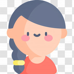 Baby Girl - Girl With Braid And Smile Transparent PNG