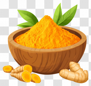 Turmeric Powder - Turmeric Powder In Wooden Bowl Transparent PNG