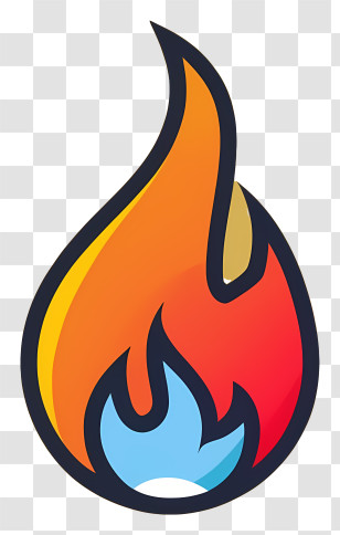 Logo Design - Flame Icon In Colorful Style Transparent PNG