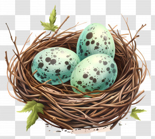 Bird Eggs - Speckled Bird Eggs In A Nest Transparent PNG