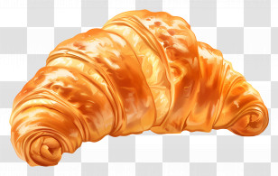 Croissant - Golden Flaky Croissant Illustration Transparent PNG