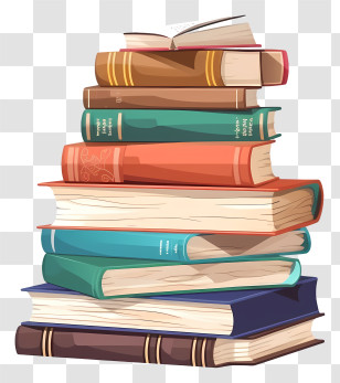 Stack Of Books - Stack Of Colorful Hardcover Books Illustration Transparent PNG