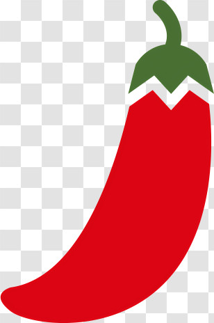 Icon - Bold Red Chili Pepper Illustration Transparent PNG