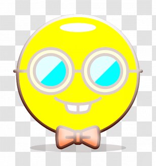 Face Icon Nerd - Yellow - Glasses Smiley Transparent PNG