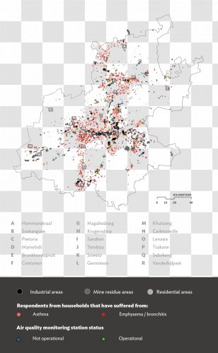 Soshanguve GCRO (Gauteng City-Region Observatory) Air Pollution Hammanskraal - Gauteng - Map Transparent PNG