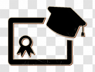 Mortarboard Icon Education Icon Graduation Certificate Icon Transparent PNG