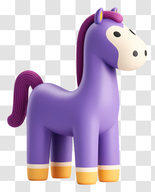 Purple Pony - Purple Cartoon Horse Toy Transparent PNG
