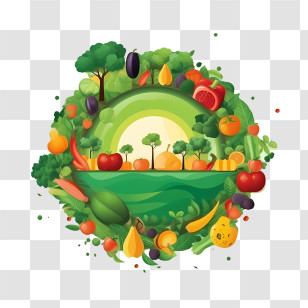 World Vegetarian Day - Vegetable And Fruit Circle Transparent PNG