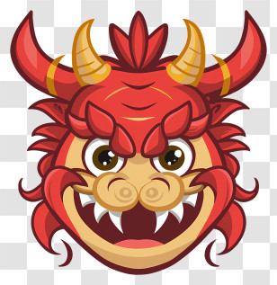 Icon - Red Dragon Face Illustration Transparent PNG