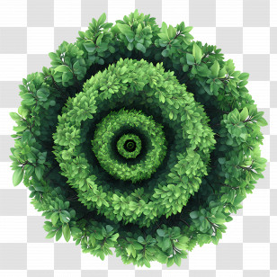 Tree Plan - Spiral Green Bushes Concept Design Transparent PNG