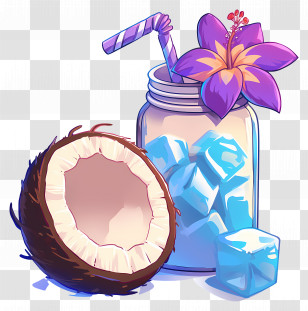 Coconut Water - Tropical Coconut Drink With Ice Transparent PNG