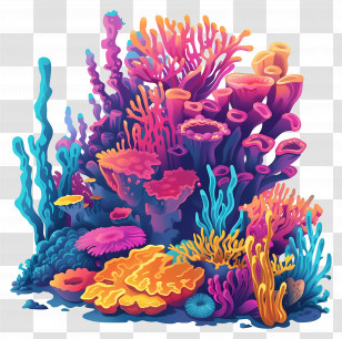 Coral Reefs - Vibrant Coral Reef Transparent PNG