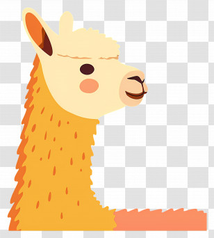 Alpaca - Smiling Llama Head Transparent PNG